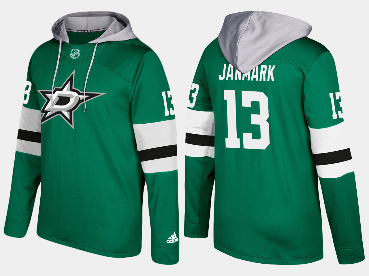 Men NHL dallas stars 13 mattias janmark green hoodie